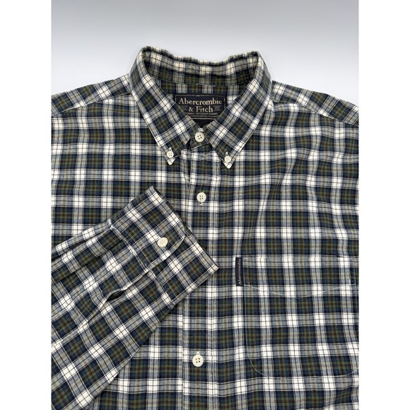Abercrombie & Fitch Other - Vintage Abercrombie & Fitch Shirt Mens Large Green Yellow Plaid Button Up Y2K